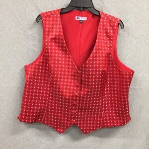 RJ Classics Sterling Collection Red Geometric Equestrian‎ Show Vest Mens 24